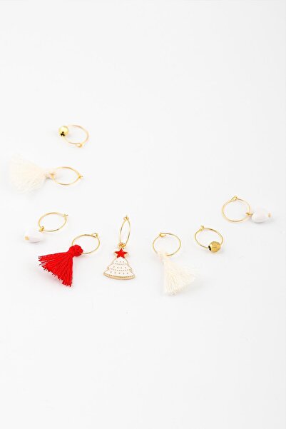 New Obsessions New Year's Figure Tip Lisbon Hair Earrings Set 8 Pack