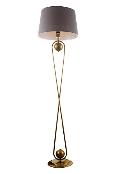 Taşcan Aydınlatma Delhi Tekli Eskitme Lambader-Gri Şapka