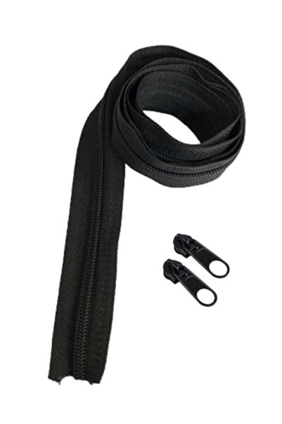 ALOTUHAFİYE SİYAH METRELİK 10 metre ( 20 Başlık ) FERMUAR