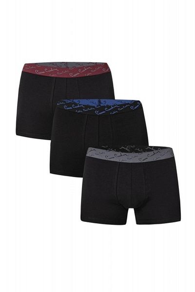 Pierre Cardin Мъжки боксерки от 3 части, 95% памук, черни, с ластик на талията