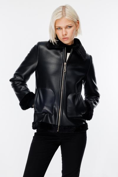 Ekol Kürk Yaka Suni Deri Kaban