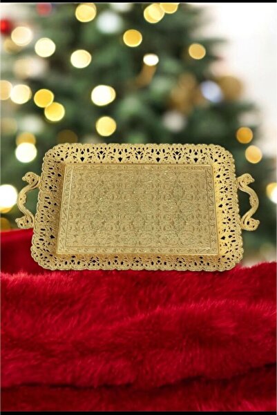 LeesHome Золотий піднос для чаю та кави моделі Telkari, стильний дизайн