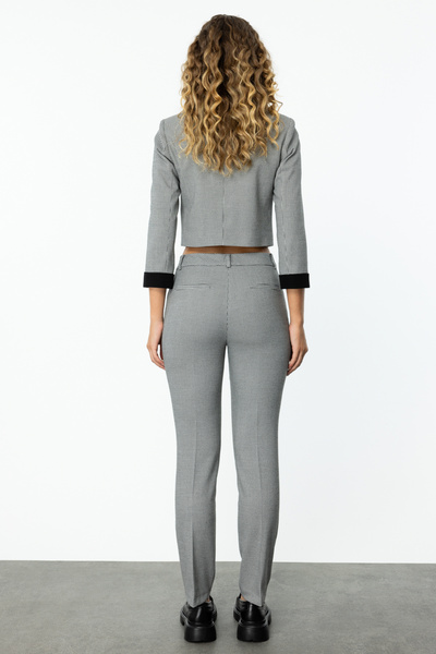 Ekol Narrow Leg Houndstooth Patterned Trousers