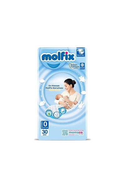 Molfix Premature Baby Diapers Size 0 0-3 Kg 30 Pieces