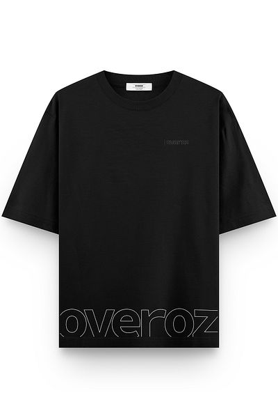 Overoz Μπλουζάκι Unisex με στάμπα Overoz Μαύρο Oversize - 1285