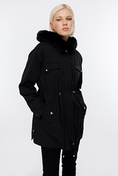 Ekol Kapüşonlu Beli İpli Trençkot