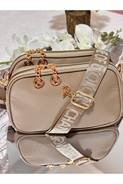 CemreBoutique CEYLIN *3Bölmeli Astarlı Buzzy Saten Deri Ayarlanabilir Askılı Yandan Çanta