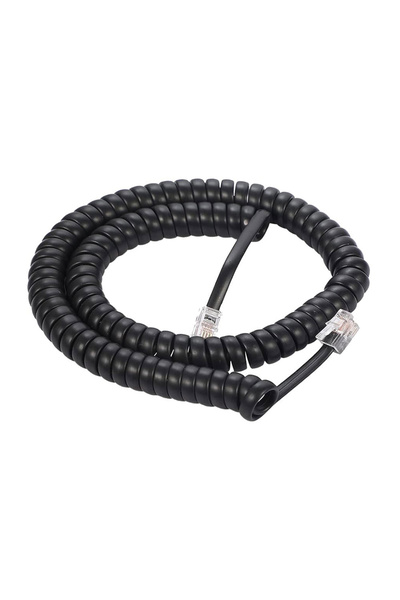 BK Teknoloji Telefon Ahize Spiral Kordon Kablosu 4P/4C  Siyah