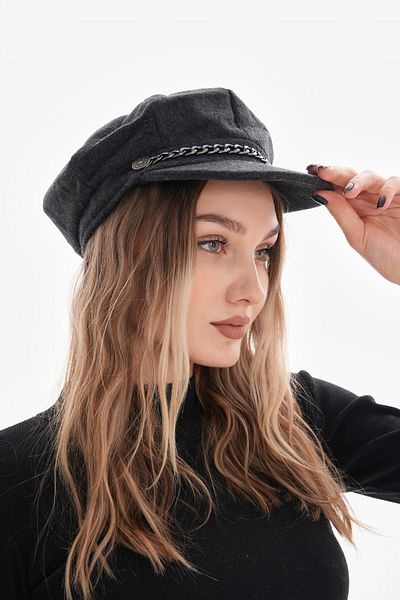 Ritagarcia Women's Anthracite Chain Stamp Painter Hat
