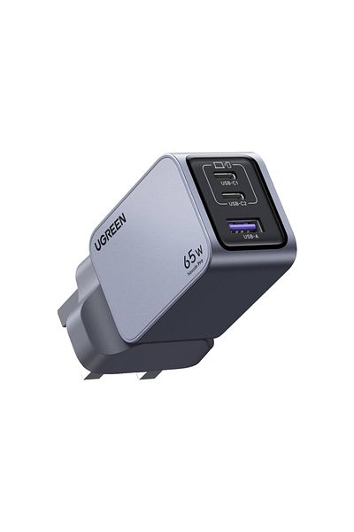Ugreen Nexode Wall Charger GaN Tech 2 USB-C Port and USB Port 65W - Gray