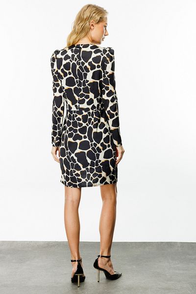 Ekol Leopard Patterned Stylish Dress
