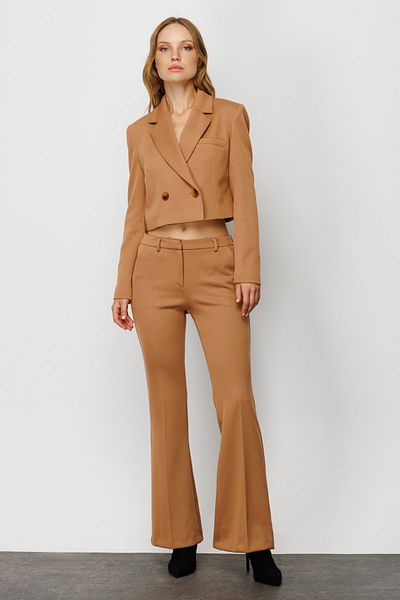 Ekol Women's Wide Leg Trousers 4035 - Camel