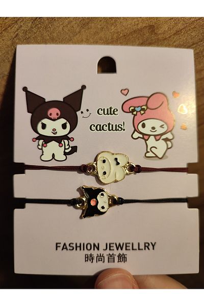 Mia Giyim Kuromi Melody 2-Piece Dating Bracelet Multicolor Adjustable Drawstring 2 Pieces