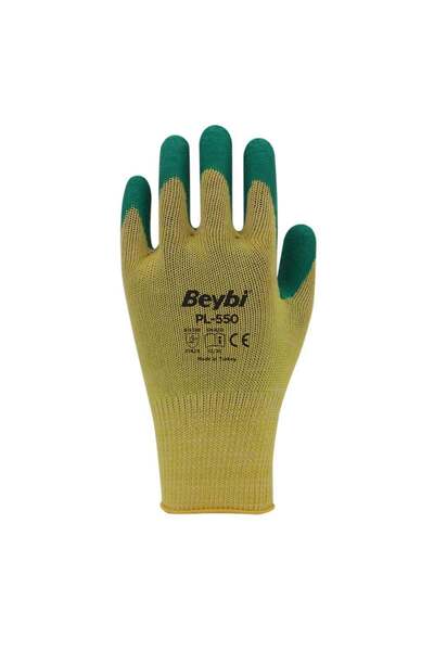 Beybi Pl550 9 Size 6 Nitrile Cotton Knitted Gloves (3142X) Yellow Green