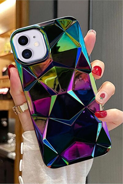 3GEN CASE İphone 11 Uyumlu 3D Prizma Desenler Hologram Çok Renkli Esnek Silik...