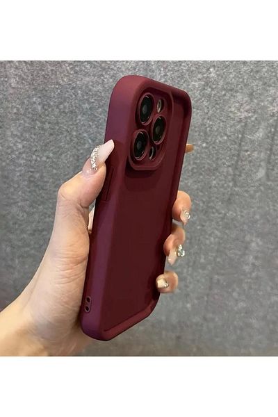 Burroe Atalier iPhone 14 Pro Max Burgundy Soft Silicone Phone Case with Camera Protection