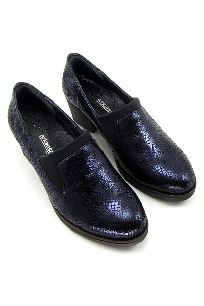 Erkan Saçmacı Alizee Navy Blue Snake valódi bőr napi sarkú cipő