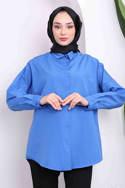 İmajButik Saks Blue Loose Basic πουκάμισο