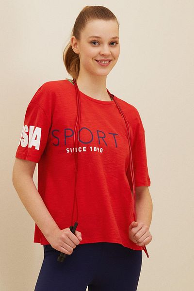 U.S. Polo Assn. Tricou roșu pentru femei