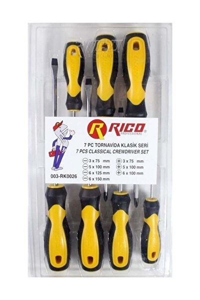 Rico Rıco 003-RK0026 7li Klasik Tornavida Seti (4 Düz -3 Yıldız)