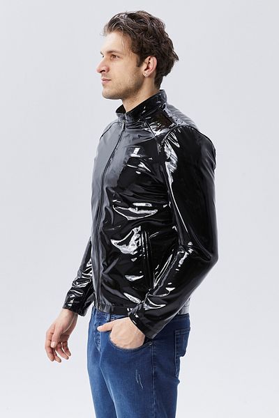 NYC GİYİM TEKSTİL Patent Leather Jacket Style Raincoat