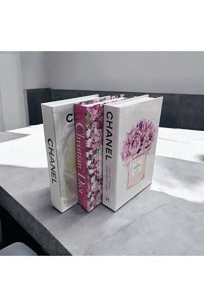 Saccura Decor 3-Piece Decorative Book Box Set, Pink Floral Pattern Book Box Set