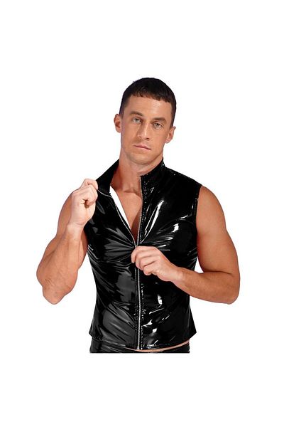NYC GİYİM TEKSTİL Patent Leather Zero Sleeve Shirt