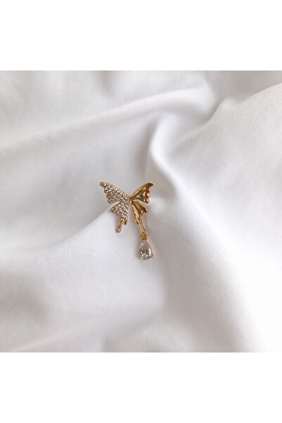 tezz Xuping Zirkon Taşlı 3lü Altın Kelebek Küpe