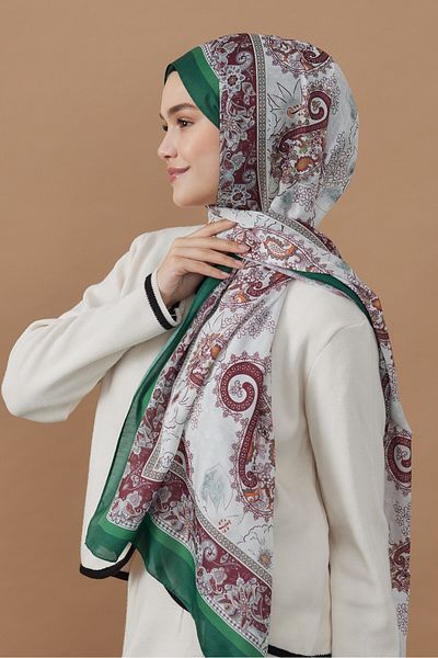 Modakaşmir Damask Pattern Cotton Shawl