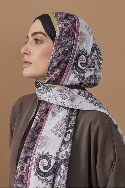 Modakaşmir Damask Pattern Cotton Shawl