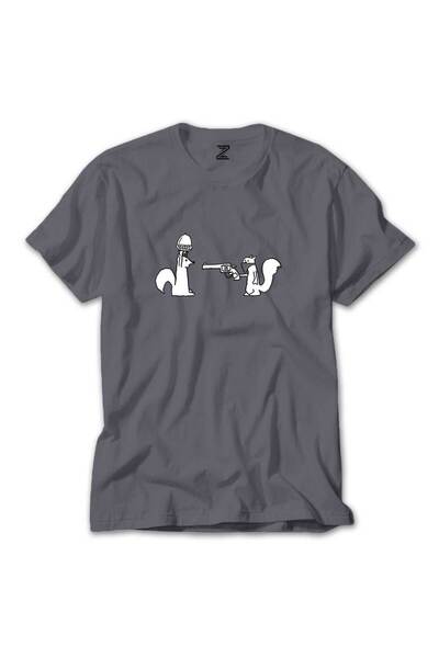 Z zepplin Squirrel Hands Up Gray T-Shirt