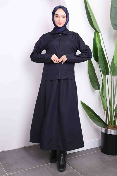İmajButik Σετ Navy Blue Bondit - Μπουφάν με φούστα
