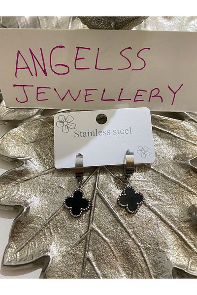 ANGELSS JEWELLERY Black Silver Dangle * Earrings (Twelve Model Black Silver Dangle Earrings)