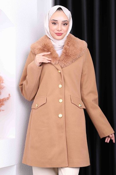 İmajButik Κοντό παλτό από γούνα Camel Collar