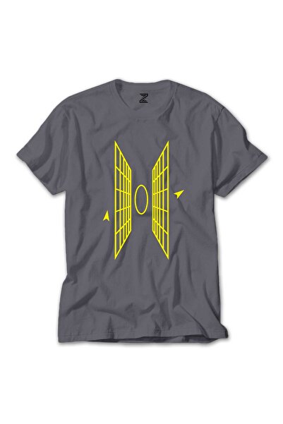 WAKHA تي شيرت ملون متوازي الكون باللون الرمادي مقاس 2XL