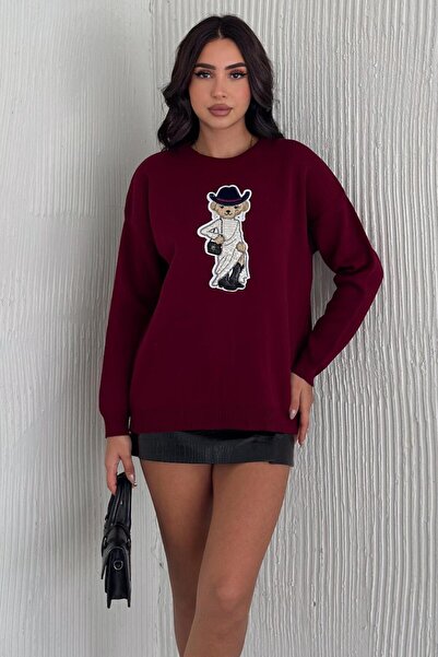 ZISHAN V4 Model Women's Knitwear Sweater with Teddy Bear - Standard Size 007