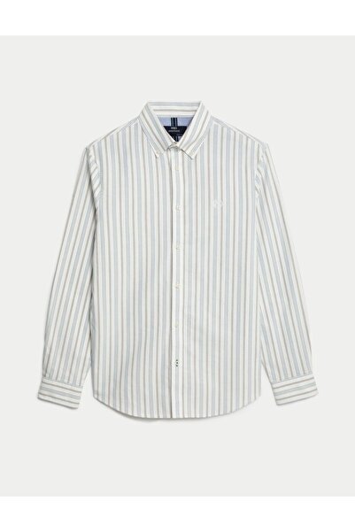 Marks & Spencer Regular Fit Çizgili Oxford Gömlek