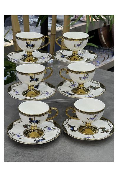 ACAR Lovril Set of 6 Retro Luxury Porcelain Cups