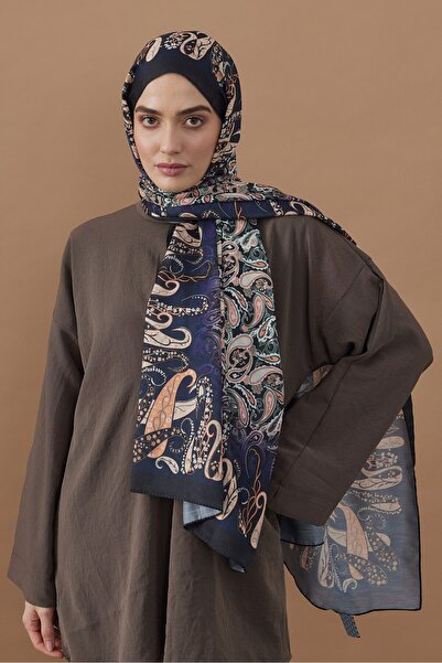 Modakaşmir Şal din bumbac cu model de flori cachetelerie