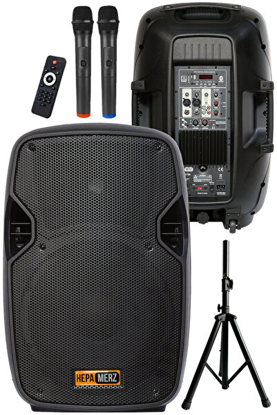 Hepa-Merz Hepa Merz HS-1700A Mikrofonlu Taşınabilir Portatif Ses Sistemi Seti...