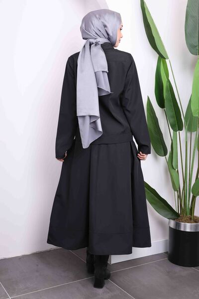 İmajButik Bondit Black Skirt Jacket Set