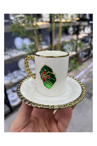 Doğudeko New Year - Lux Porcelain 2-Piece Cup Set, Leone