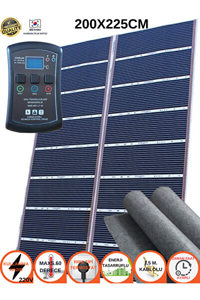 OXA 200X225CM KARBON FİLM ISITICI ZAMAN AYARLI DİJİTAL TERMOSTATLI KEÇELİ