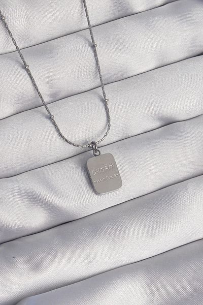 Clariss 316L الصلب الفضة اللون مربع سحر نموذج قلادة