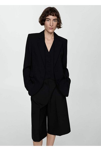 MANGO Woman Stoff-Blazer-Jacke - Gerader Schnitt
