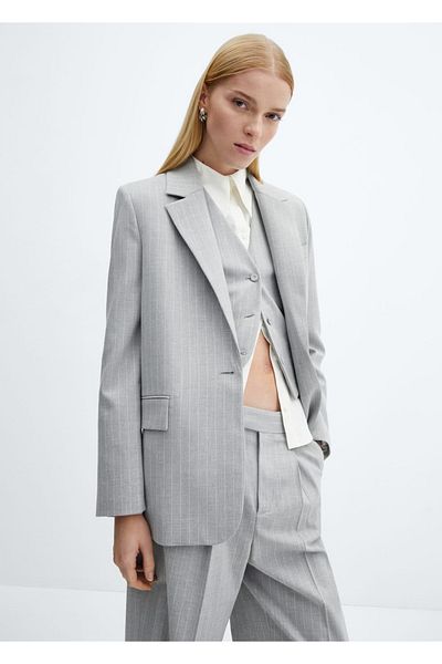 MANGO Woman Látková bunda Pinstripe Blazer