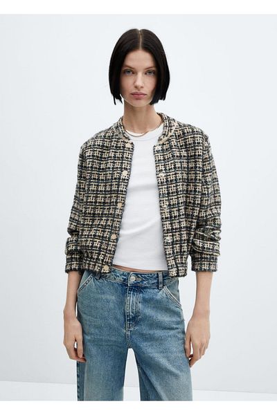 MANGO Woman Tweed Bomberjacke - Bequeme Passform und stylisches Design