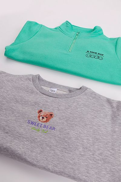 Harika KIDS Girl's Medium Thickness Printed 2-Pack Sweatshirt