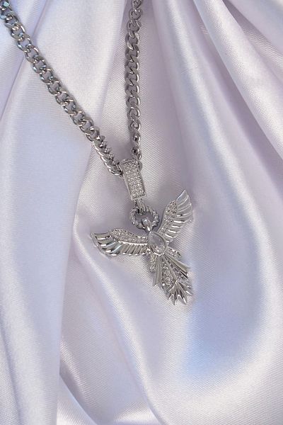 Clariss 316L Steel Silver Color Zircon Stone Phoenix Model Necklace
