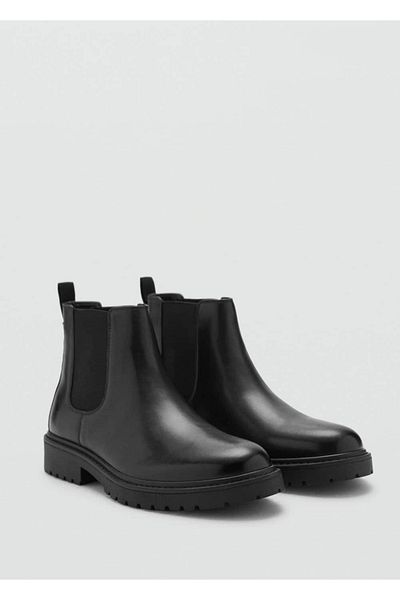 MANGO Man Thick Soled Leather Chelsea Boots